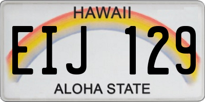 HI license plate EIJ129