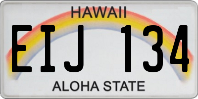 HI license plate EIJ134