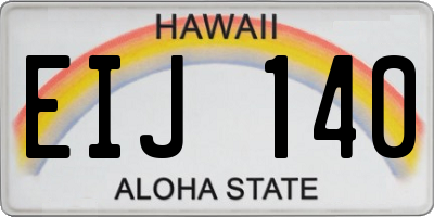 HI license plate EIJ140