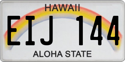 HI license plate EIJ144
