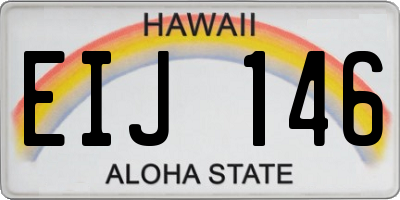 HI license plate EIJ146