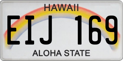 HI license plate EIJ169