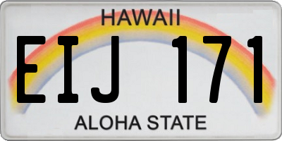HI license plate EIJ171