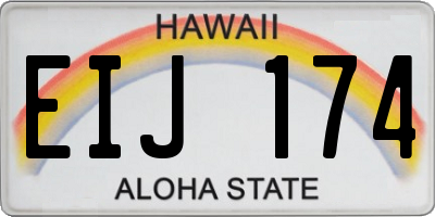 HI license plate EIJ174