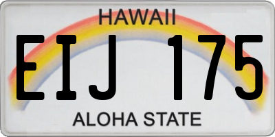 HI license plate EIJ175