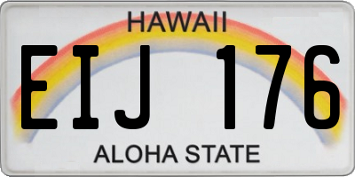 HI license plate EIJ176