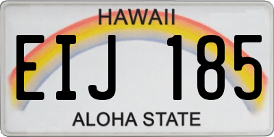 HI license plate EIJ185