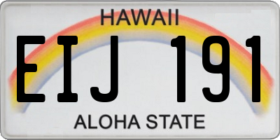 HI license plate EIJ191