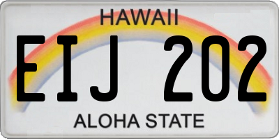 HI license plate EIJ202