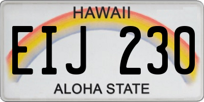 HI license plate EIJ230