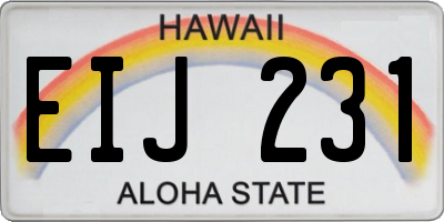 HI license plate EIJ231