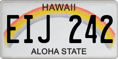 HI license plate EIJ242