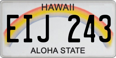 HI license plate EIJ243