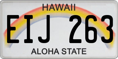 HI license plate EIJ263