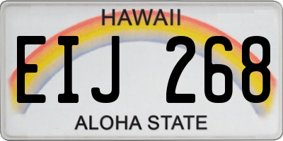 HI license plate EIJ268
