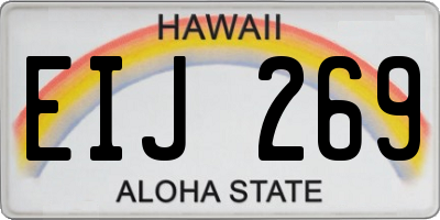 HI license plate EIJ269