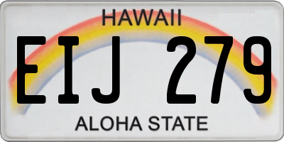 HI license plate EIJ279