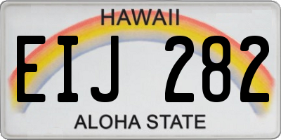 HI license plate EIJ282