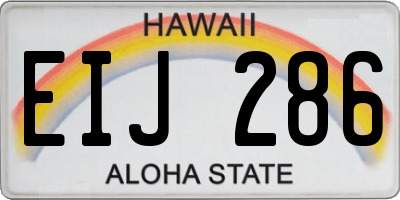 HI license plate EIJ286