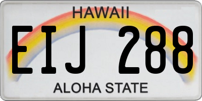 HI license plate EIJ288