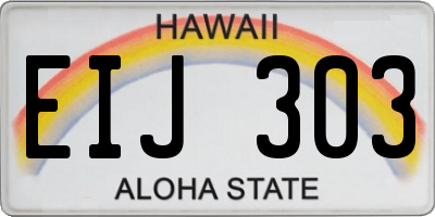 HI license plate EIJ303