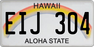 HI license plate EIJ304
