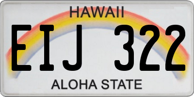 HI license plate EIJ322