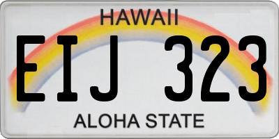 HI license plate EIJ323