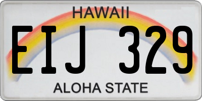 HI license plate EIJ329