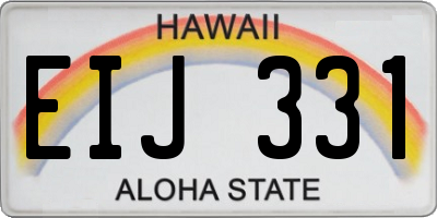 HI license plate EIJ331