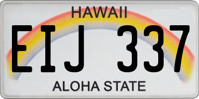 HI license plate EIJ337