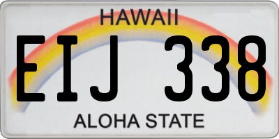 HI license plate EIJ338