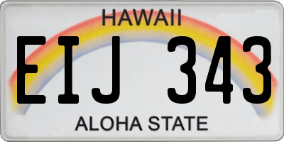 HI license plate EIJ343