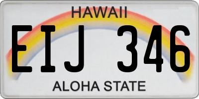 HI license plate EIJ346