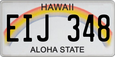 HI license plate EIJ348