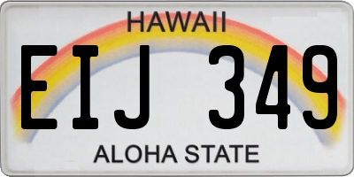 HI license plate EIJ349