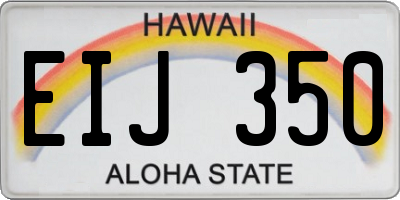 HI license plate EIJ350