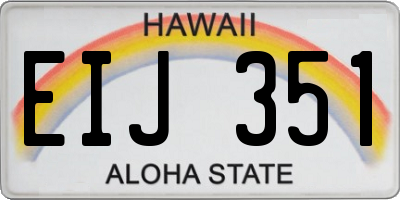 HI license plate EIJ351