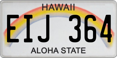 HI license plate EIJ364