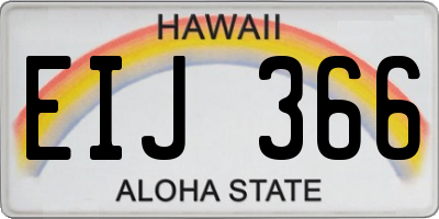 HI license plate EIJ366