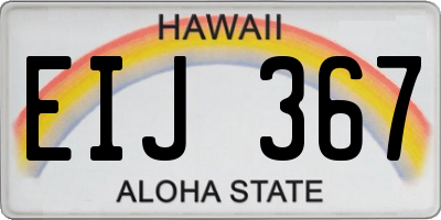 HI license plate EIJ367