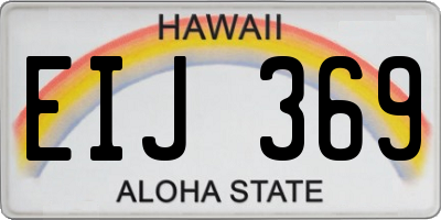 HI license plate EIJ369