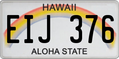 HI license plate EIJ376