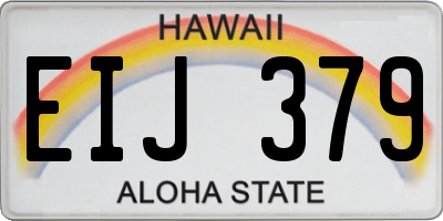 HI license plate EIJ379