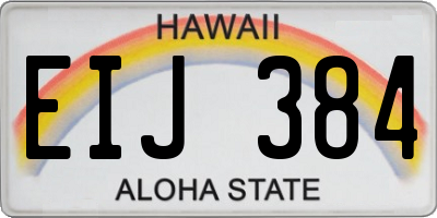 HI license plate EIJ384