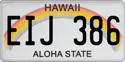 HI license plate EIJ386