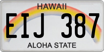 HI license plate EIJ387
