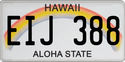 HI license plate EIJ388