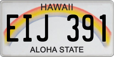 HI license plate EIJ391
