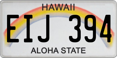 HI license plate EIJ394